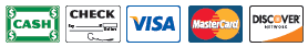 We Accept Cash, check, visa, MasterCard, Discover