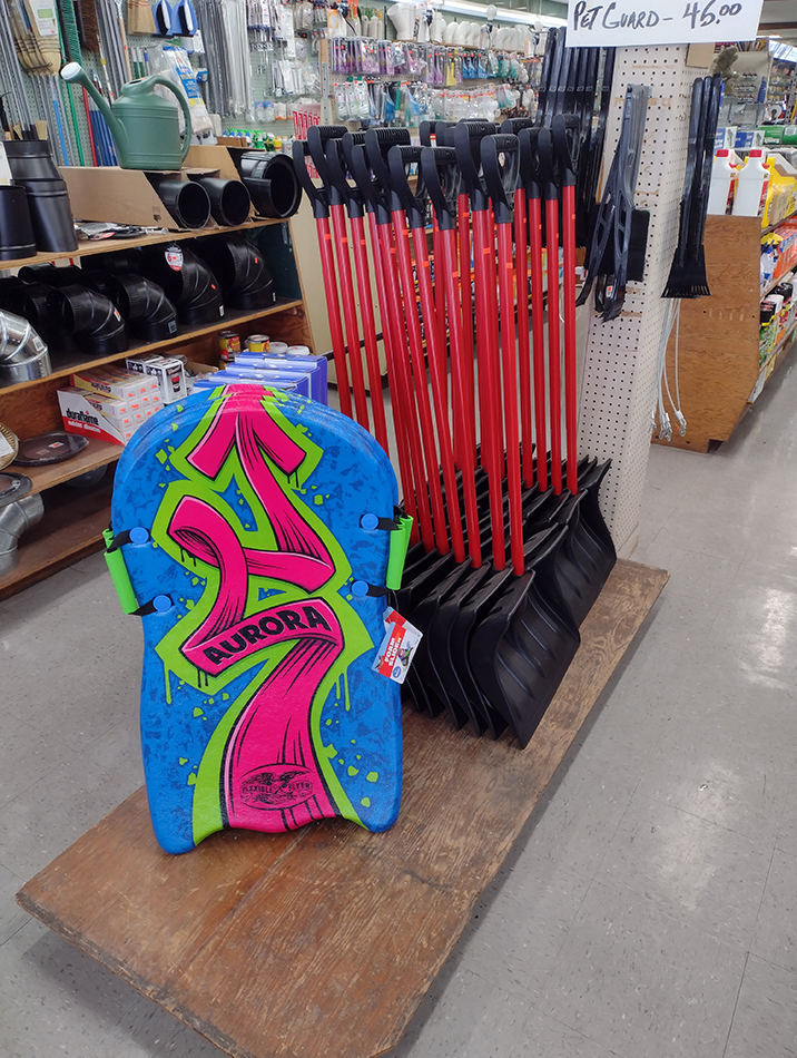 Sleds and shovels for your winter needs